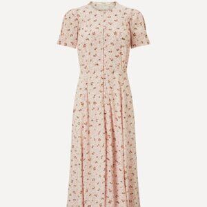 NWT Sessùn Pale Pink Floral Tea Dress Size M Button Front